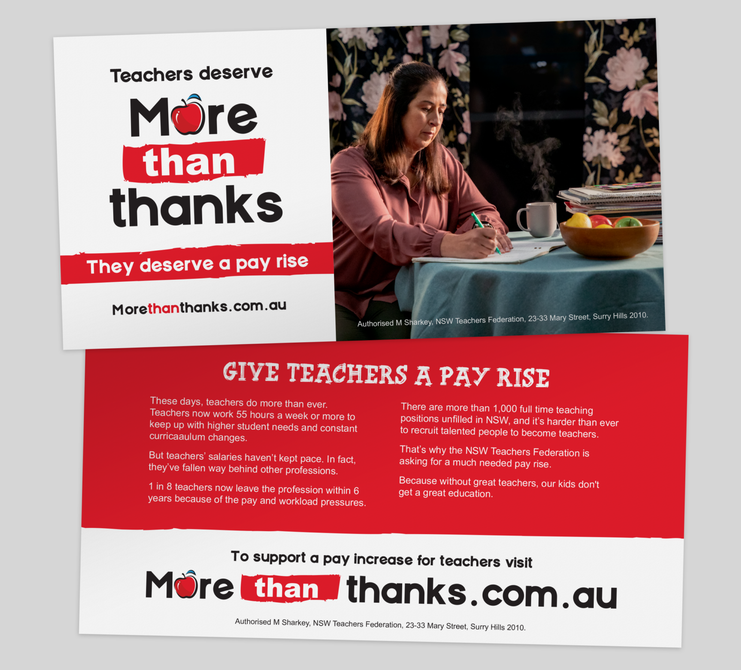 More Than Thanks NSW Teachers Federation Campaign Edge